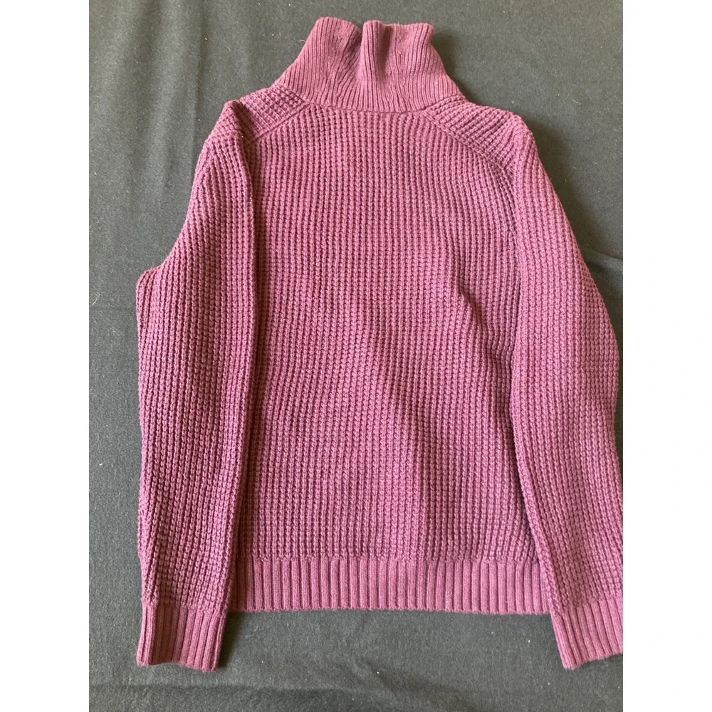 Banana Republic Mens XL Plum Waffle Knit Shawl Collar‎ Button Sweater Wool Mix
